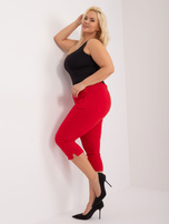 Hurt Czerwone materiałowe spodnie rybaczki plus size