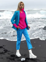 Niebieskie damskie spodnie od garnituru RUE PARIS