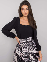 Czarna bluzka z długim rękawem Redmond RUE PARIS