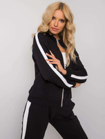 Czarny komplet damski z lampasami Aliana