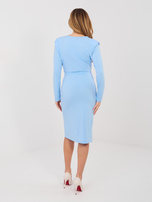 Pastel blue dress with shoulder pads RUE PARIS.