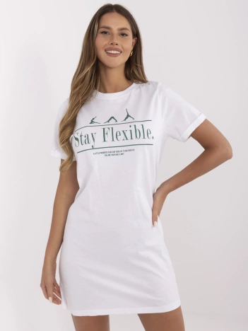 Biała t-shirtowa sukienka z bawełny SUBLEVEL