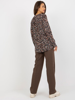Hurt Schwarze Bluse mit Druck und V-Ausschnitt SUBLEVEL.