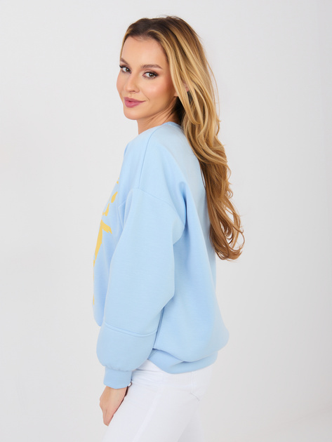 Pastelowa niebieska damska bluza bez kaptura RUE PARIS