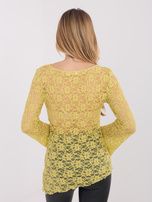Limonkowa bluzka o asymetrycznym kroju