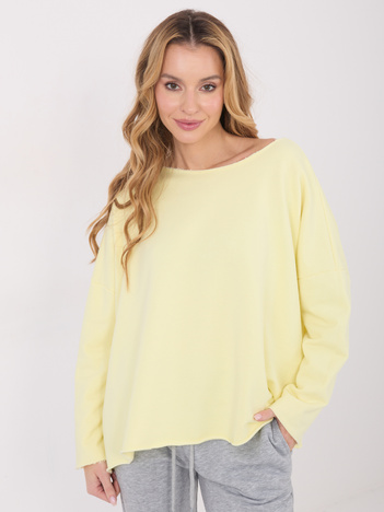 Jasnożółta damska bluza oversize bez kaptura