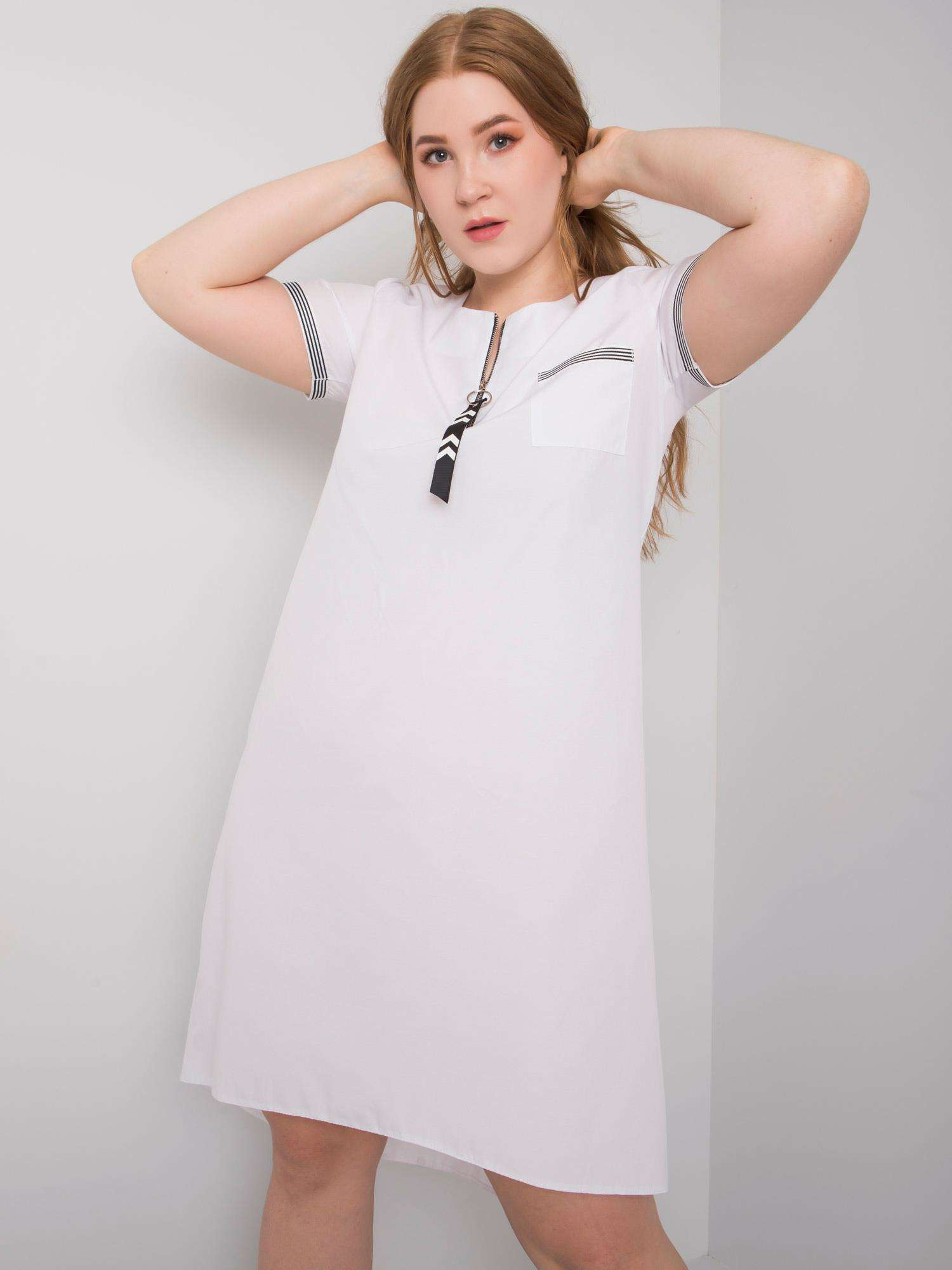 Weiße Plus-Size-Baumwollkleid Viana.