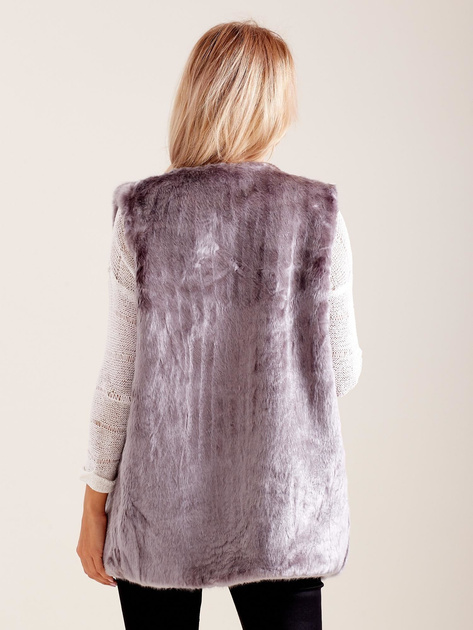 Szara puszysta kamizelka