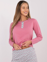 Różowa damska piżama z bluzką i spodniami