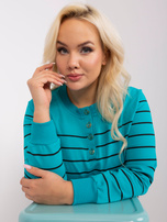 Hurt Turkusowa bluzka plus size z długim rękawem