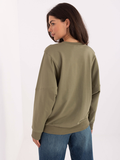 Khaki damska bluza z okrągłym dekoltem RUE PARIS