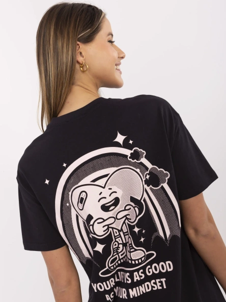 Grafitowy bawełniany t-shirt z nadrukiem SUBLEVEL