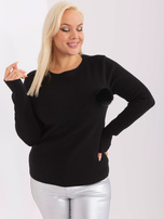 Hurt Czarny dzianinowy sweter plus size z wiskozą