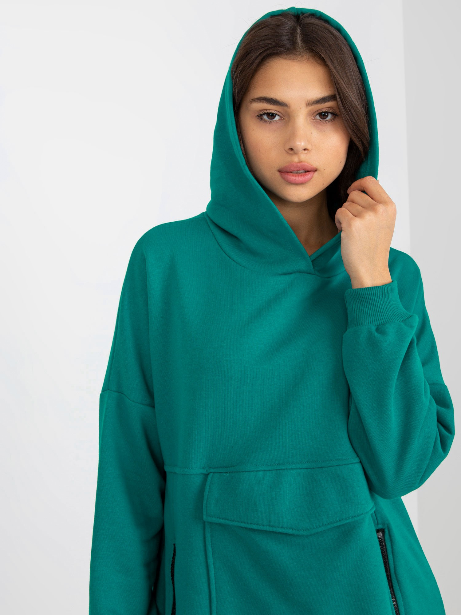 Hurtownia Morska długa bluza basic oversize z kapturem 