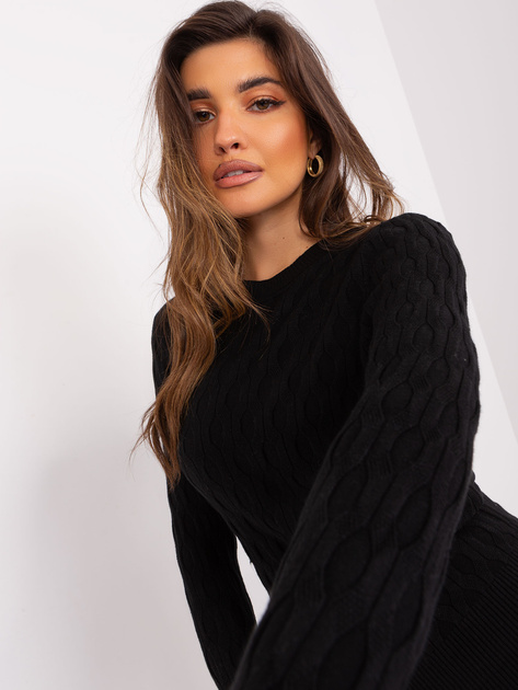 Hurt Czarny sweter damski z bawełny