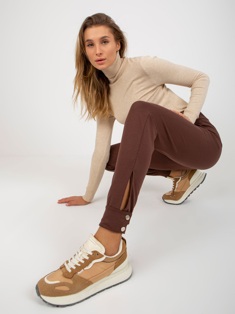Hurt Brązowe spodnie dresowe bez zapięcia OCH BELLA