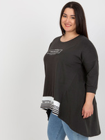 Hurt Khaki bawełniana tunika plus size z gumką na dole