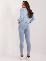 Hurtownia Niebieskie dopasowane jeansy damskie