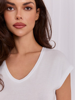 Biały damski t-shirt z domieszką modalu SUBLEVEL 
