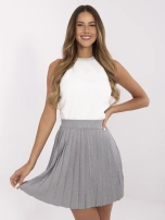 Szara plisowana spódnica z gumką w pasie