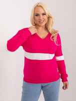 Hurt Fuksjowa bluzka plus size z długim rękawem 