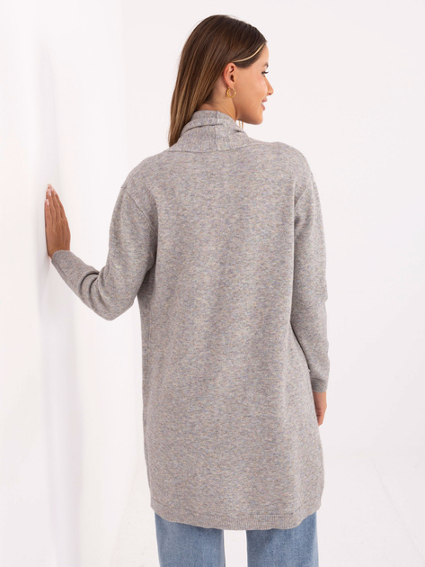 Szary damski kardigan do kolana