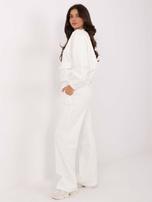 Ecru rozpinana bluza z bufiastymi rękawami