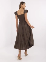 Brązowa rozkloszowana sukienka na lato