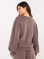 Dark beige oversized hoodie from the set.