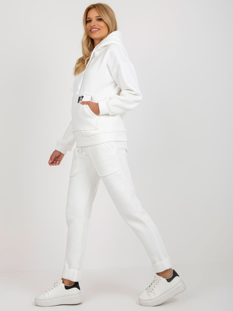 Hurt Ecru damski komplet dresowy z prostymi spodniami