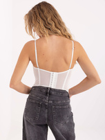 Biały gorsetowy top z koronką 