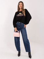 Czarna asymetryczna bluza bez kaptura RUE PARIS 