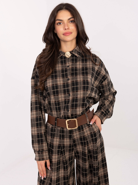 Beżowa flanelowa koszula w kratę