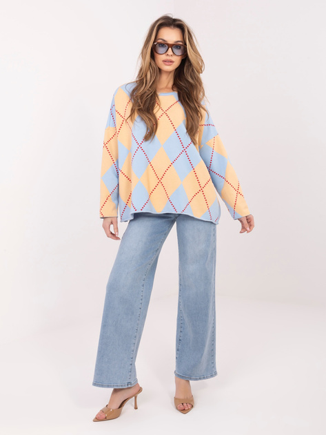 Jasnoniebieska dresowa bluza oversize w romby