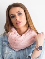 Jasnoróżowa chusta z metaliczną nicią