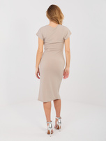 Fango draped dress with short sleeves.