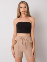 Beżowe szorty z łańcuszkami Flannery