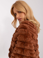 Hurt Jasnobrązowe damskie poncho z podszewką