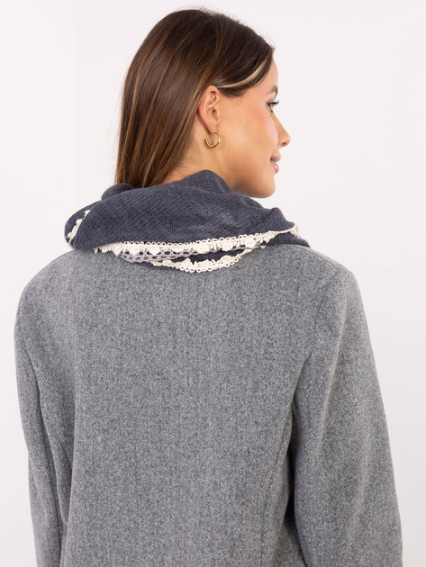 Ciemnoniebieska trójkątna chusta z wiskozy