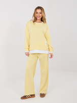 Jasnożółte dresowe spodnie z wiązaniem RUE PARIS 