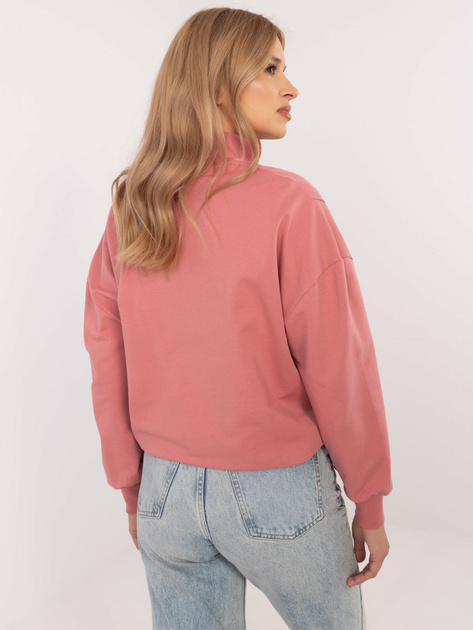 Hurt Brudnoróżowa damska bluza basic z suwakiem