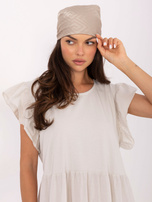 Jasnobeżowa midi sukienka na lato OCH BELLA 