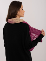 Hurt Beżowo-ciemnoróżowy ażurowy szal z efektem ombre