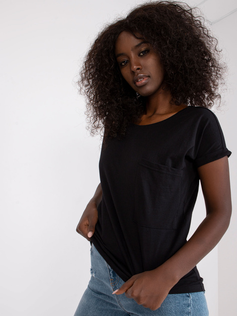 Czarny bawełniany t-shirt z kieszenią Ventura MAYFLIES