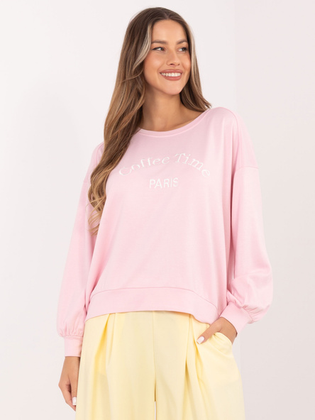Jasnoróżowa damska bluza oversize RUE PARIS