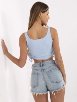 Jasnoniebieski krótki top w prążek Loretta RUE PARIS