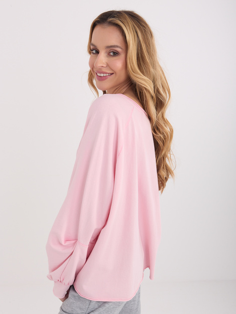 Jasnoróżowa bawełniana bluzka oversize