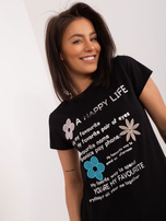 Wholesale Black T-shirt with the text BASIC FEEL GOOD.