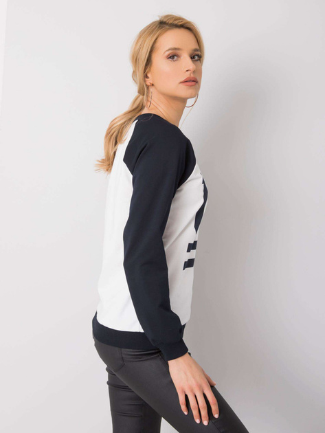 Biało-granatowa bluza z nadrukiem Samantha RUE PARIS