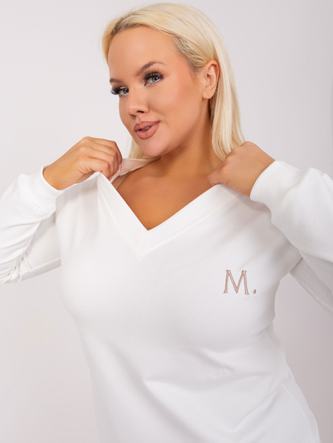 Hurt Ecru damska bluzka plus size ze ściągaczami